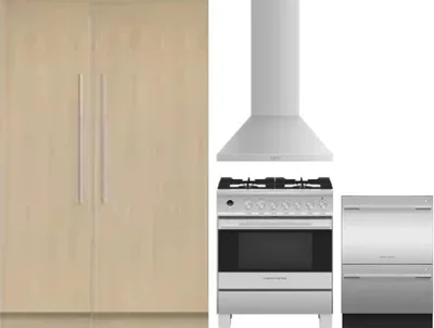 5 Piece Package Includes Refrigerator, Freezer, Range, Hood And Dishwasher